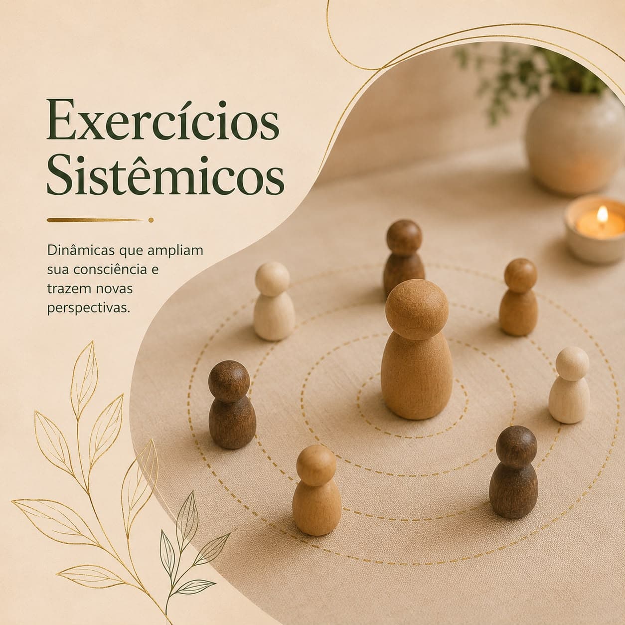 Exercícios Sistêmicos: bonecos em círculo sobre a mesa