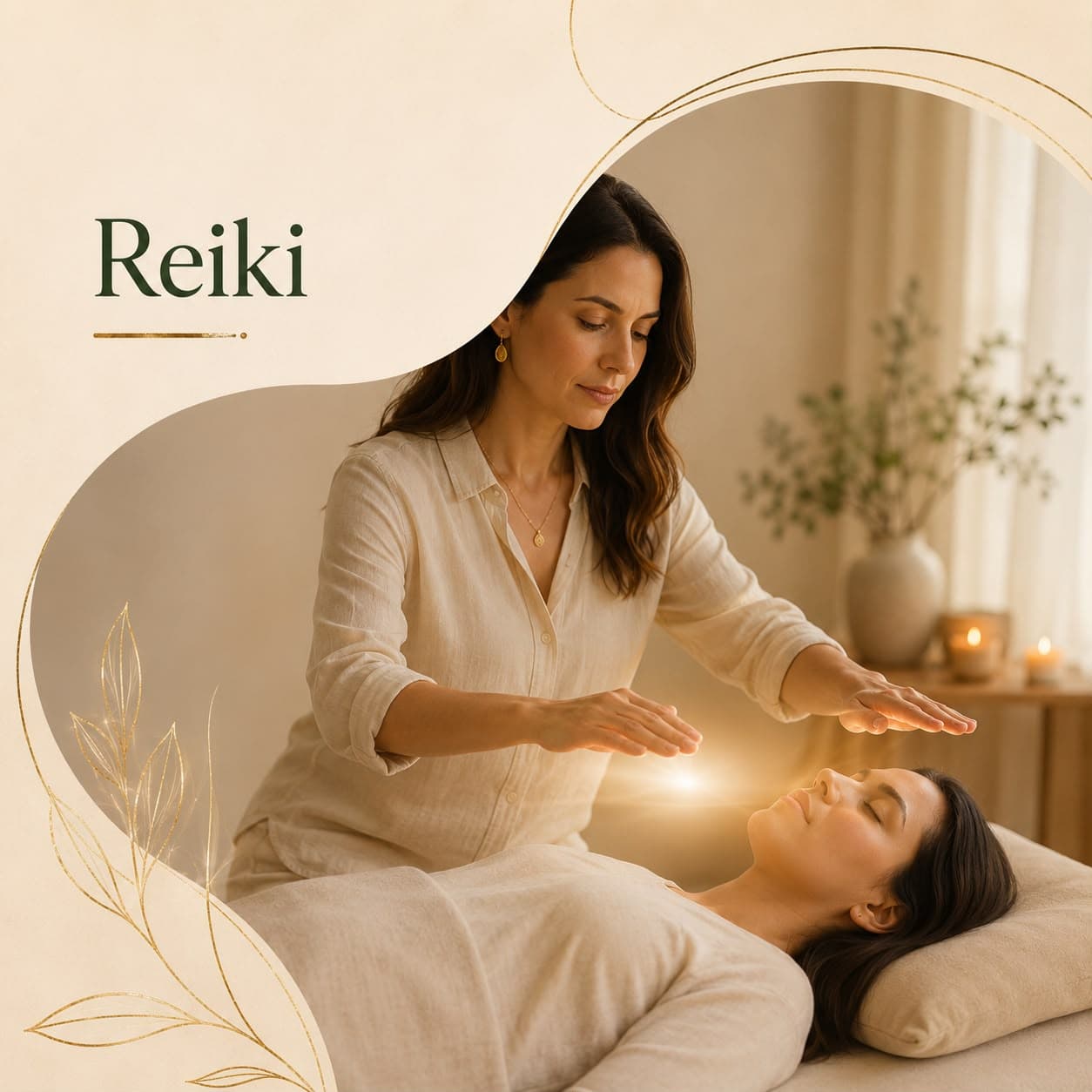 Reiki: imposição de mãos em ambiente acolhedor